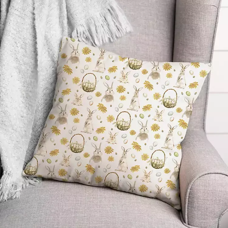 Easter Decorations>Kirklands Home Easter Greetings Bunny Pillow