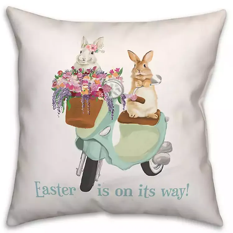 Easter Decorations>Kirklands Home Easter is on its Way Bunnies Scooter Pillow Multi