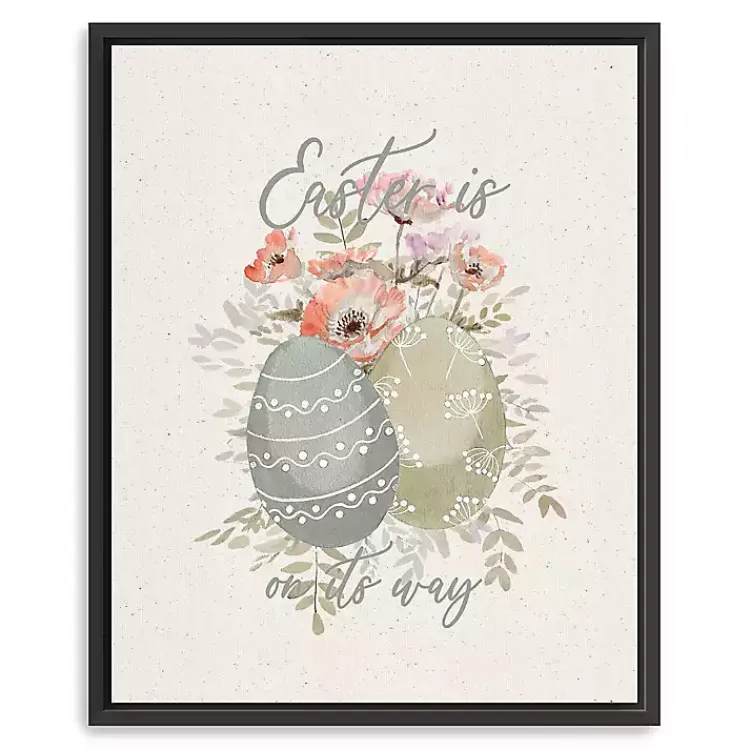 Easter Decorations>Kirklands Home Easter Is On Its Way Framed Canvas Art Print Multi