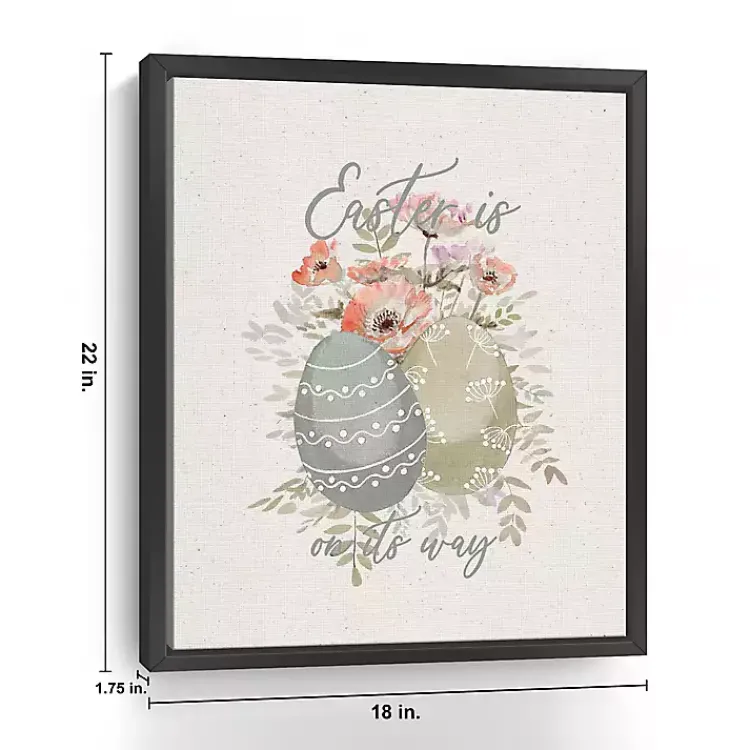 Easter Decorations>Kirklands Home Easter Is On Its Way Framed Canvas Art Print Multi