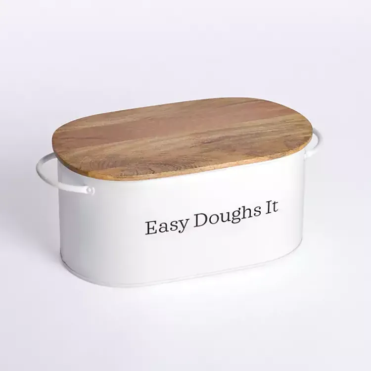Kirklands Home Easy Doughs It Metal Bread Box White