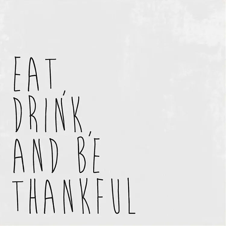 Fall>Kirklands Home Eat Drink Be Thankful Framed Canvas Art Print