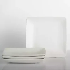 Kirklands Home Ecru Square Simple Things Salad Plates, Set of 4 White Outlet