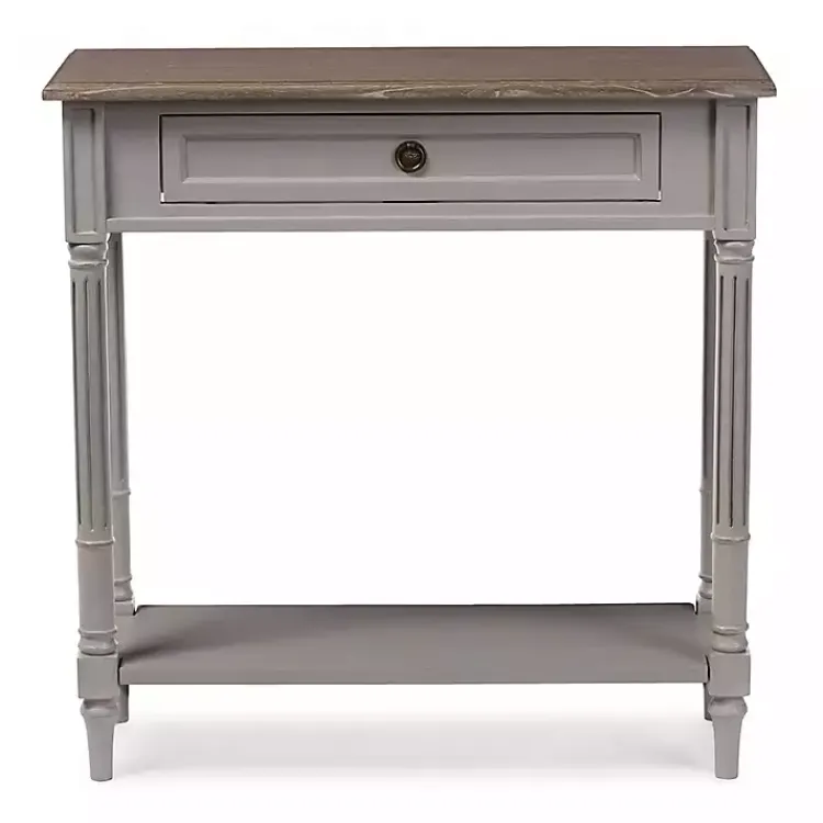 Kirklands Home Edward Gray Mindi Wood Fluted Console Table Outlet
