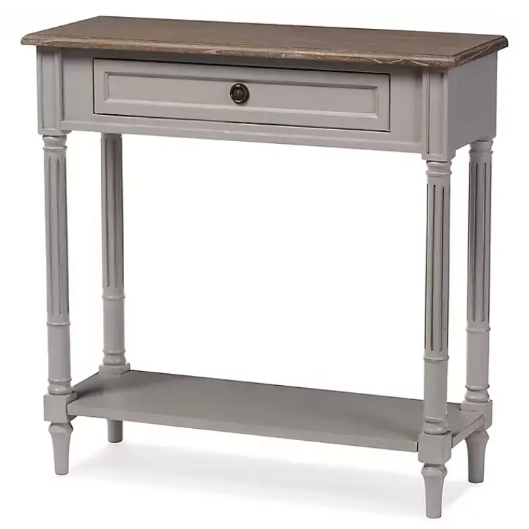 Kirklands Home Edward Gray Mindi Wood Fluted Console Table Outlet