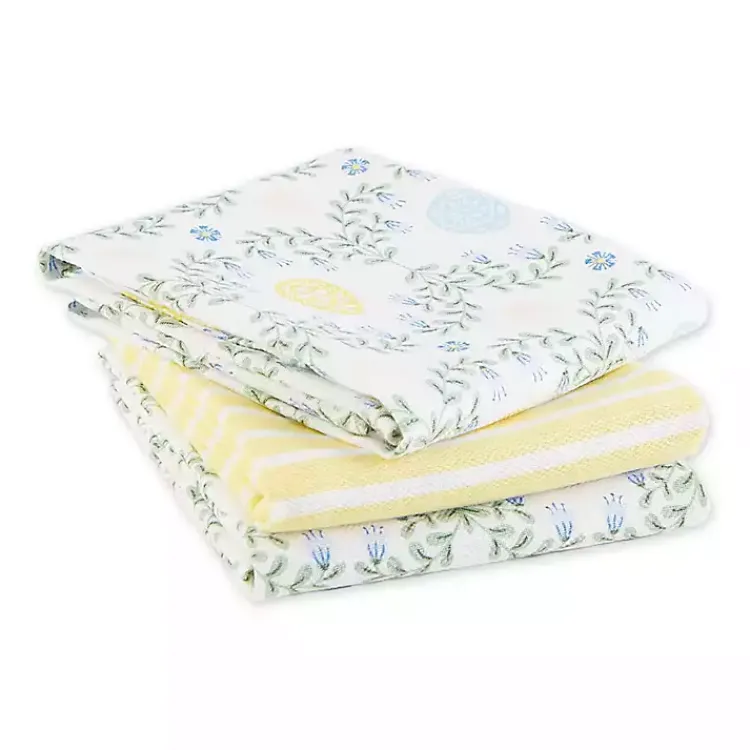 Easter Decorations>Kirklands Home Eggs and Greenery Kitchen Towels, Set of 3