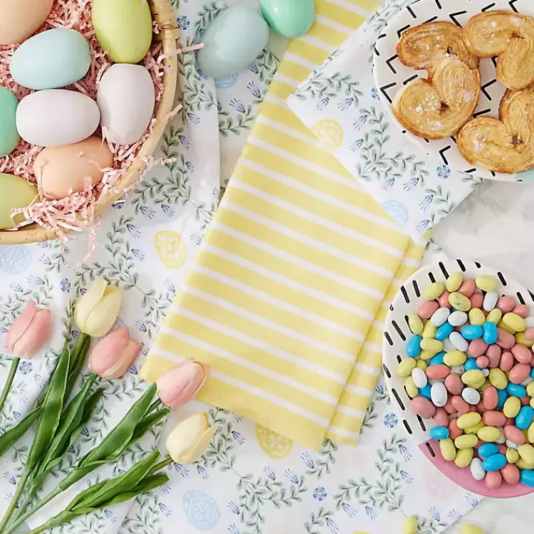 Easter Decorations>Kirklands Home Eggs and Greenery Kitchen Towels, Set of 3