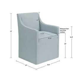 Kirklands Home Elaine Upholstered Skirted Dining Chair Blue Sale
