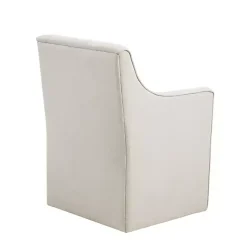 Kirklands Home Elaine Cream Upholstered Skirted Dining Chair White Hot