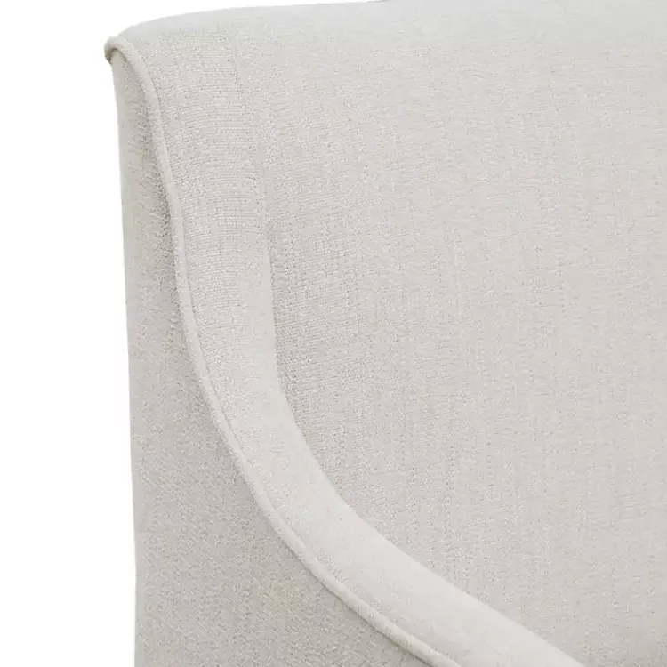 Kirklands Home Elaine Cream Upholstered Skirted Dining Chair White Hot