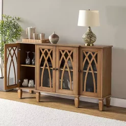 Kirklands Home Eleanora Acorn Wood 4-Door Sideboard Brown Discount
