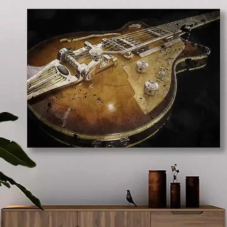 Kirklands Home Electric Guitar Canvas Art Print New