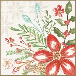 Christmas Art & Wall Decor>Kirklands Home Elegant Poinsettia Framed Canvas Art Print