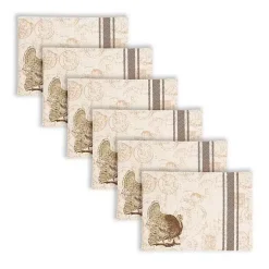 Fall>Kirklands Home Elegant Turkey Harvest Placemats, Set of 6 Brown