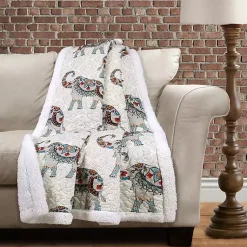 Blankets & Throws>Kirklands Home Elephant Sherpa Throw Blanket