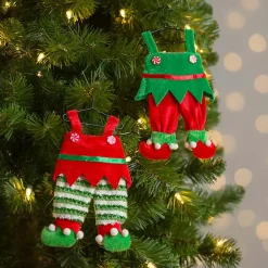 Christmas Ornaments>Kirklands Home Elf Outfit Christmas Ornaments, Set of 2