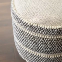 Poufs & Floor Cushions>Kirklands Home Ella Gray Loop Pouf