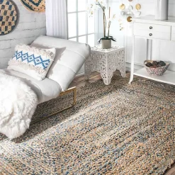Kirklands Home Ella Hand Braided Jute Rug, 7x9 Tan Hot