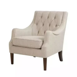 Kirklands Home Elle Tufted Beige Accent Chair Tan Clearance