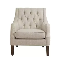 Kirklands Home Elle Tufted Beige Accent Chair Tan Clearance