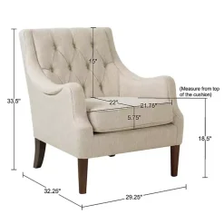 Kirklands Home Elle Tufted Beige Accent Chair Tan Clearance