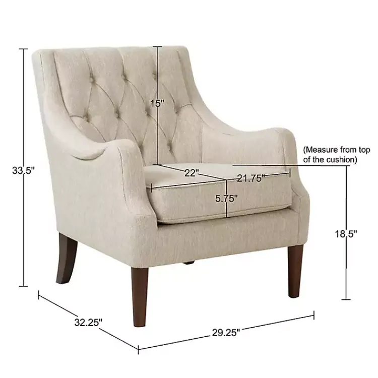 Kirklands Home Elle Tufted Beige Accent Chair Tan Clearance