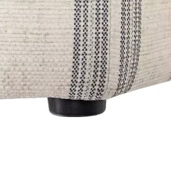 Kirklands Home Ellen Navy Stripe Martha Stewart Cocktail Ottoman Ivory Best