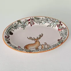 Christmas Dining & Entertaining>Kirklands Home Embossed Woodland Christmas Serving Platter