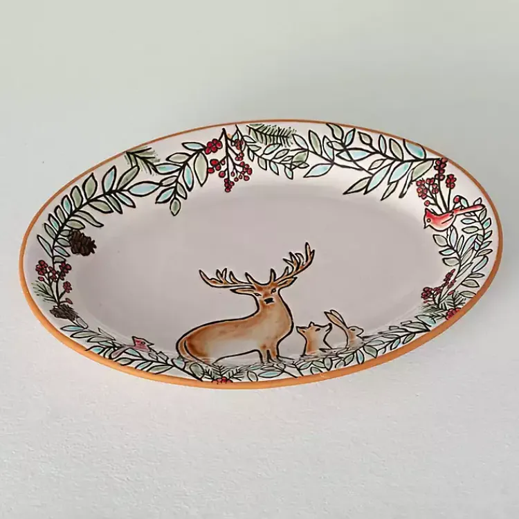 Christmas Dining & Entertaining>Kirklands Home Embossed Woodland Christmas Serving Platter