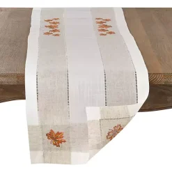 Fall>Kirklands Home Embroidered Autumn Leaves Table Runner
