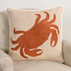 Pillows>Kirklands Home Embroidered Crab Chambray Pillow