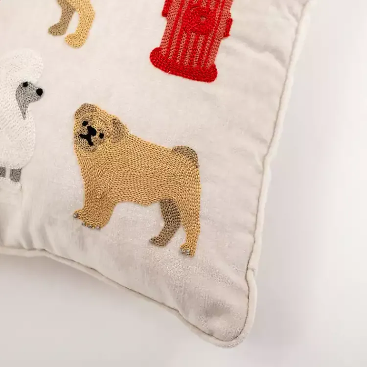 Pillows>Kirklands Home Embroidered Dogs Chenille Pillow