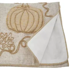 Fall>Kirklands Home Embroidered Glitter Pumpkin Table Runner