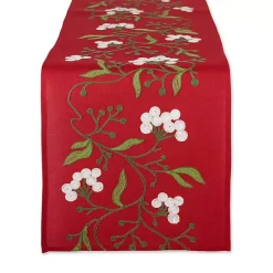Christmas Dining & Entertaining>Kirklands Home Embroidered Mistletoe Christmas Table Runner