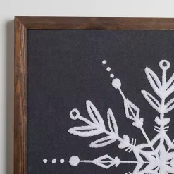 Christmas Art & Wall Decor>Kirklands Home Embroidered Snowflake Framed Wall Plaque