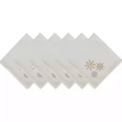 Christmas Dining & Entertaining>Kirklands Home Embroidered Sparkle Snowflakes Napkins, Set of 6