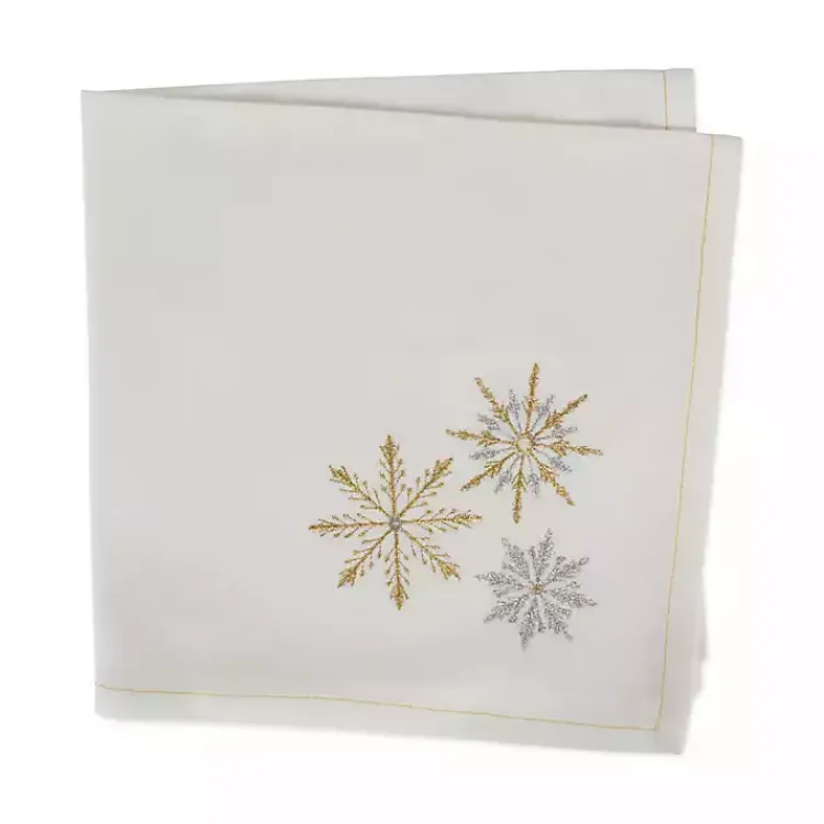 Christmas Dining & Entertaining>Kirklands Home Embroidered Sparkle Snowflakes Napkins, Set of 6