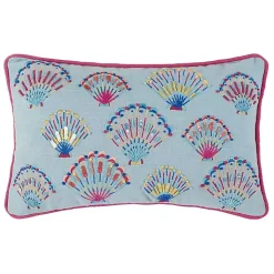 Pillows>Kirklands Home Embroidered Tropical Shells Lumbar Pillow
