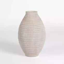 Vases>Kirklands Home Emelia Textured Floor Vase, 21 in. Ivory