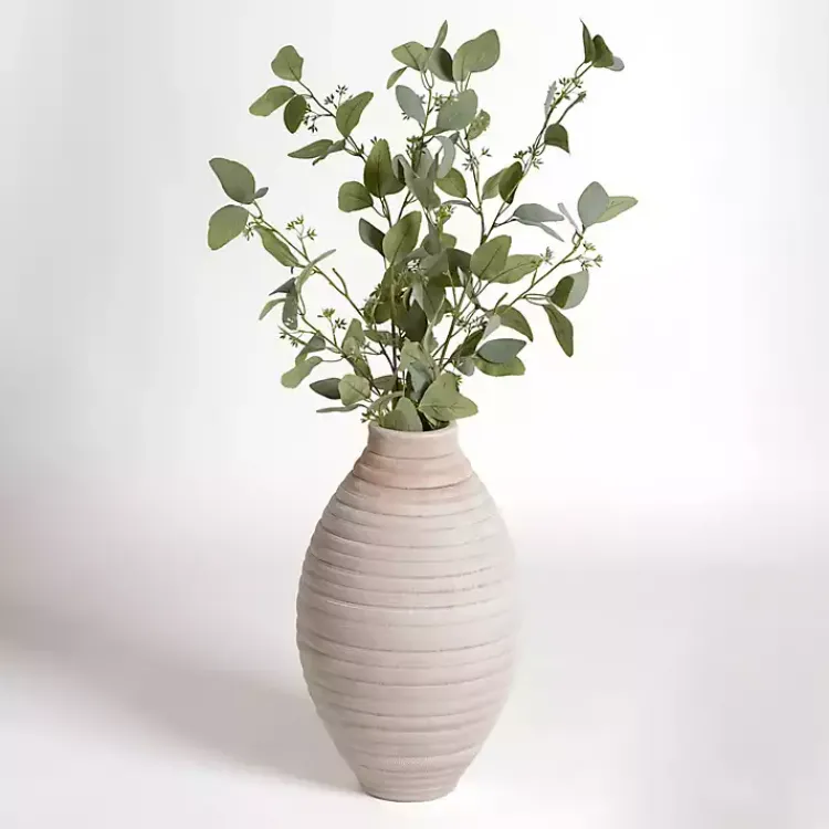Vases>Kirklands Home Emelia Textured Floor Vase, 21 in. Ivory