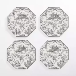 Kirklands Home Emery Black Toile Salad Plates, Set of 4 Sale