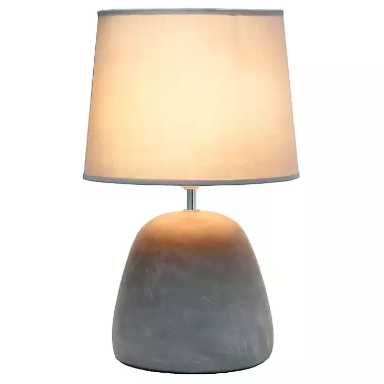 Kirklands Home Emma Concrete Table Lamp with Shade Gray Sale