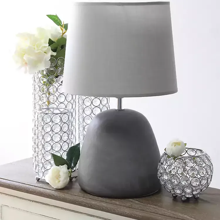 Kirklands Home Emma Concrete Table Lamp with Shade Gray Sale