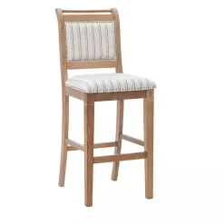 Kirklands Home Emma Bar Stool with Nailhead Trim Gray Online