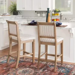 Kirklands Home Emma Gray Counter Stool with Nailhead Trim Outlet