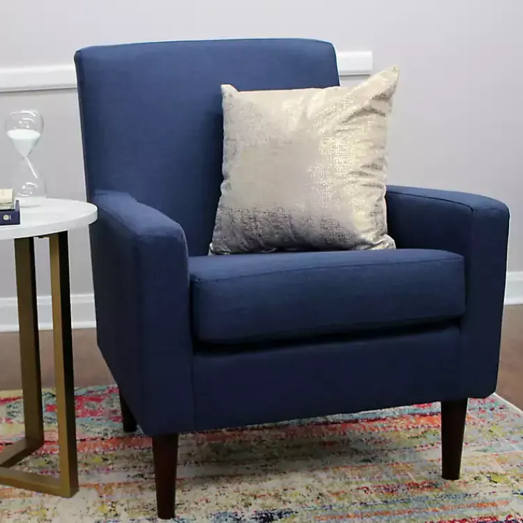 Kirklands Home Emma Navy Upholstered Accent Chair Blue Sale