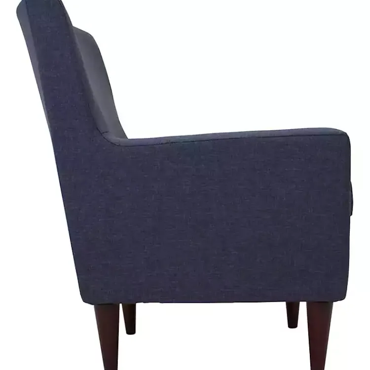 Kirklands Home Emma Navy Upholstered Accent Chair Blue Sale