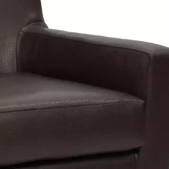 Kirklands Home Emma Walnut Faux Leather Accent Chair Brown Best