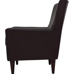 Kirklands Home Emma Walnut Faux Leather Accent Chair Brown Best