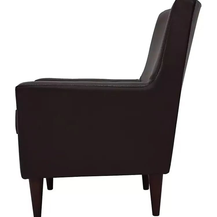 Kirklands Home Emma Walnut Faux Leather Accent Chair Brown Best
